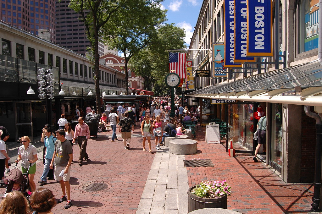 Faneuil Hall Marketplace retail district in downtown Boston